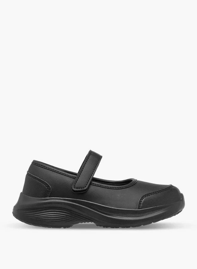 Dash Girls Solid School Shoes with Hook and Loop Closure