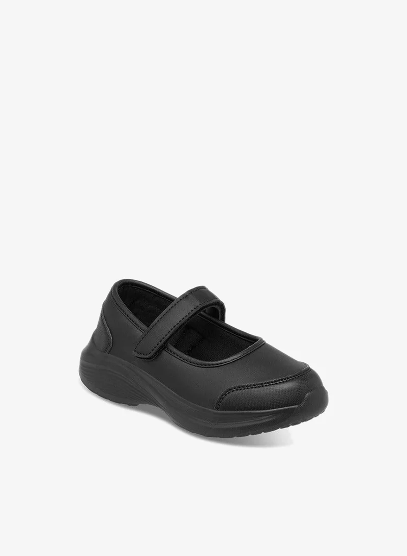 داش حذاء مدرسي بناتي بلون سادة مع إغلاق بشريط لاصق