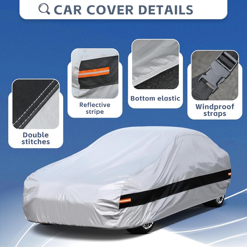 Holthly 10 Layers Car Cover for Dodge Challenger Hellcat (2008-2024) - Waterproof All Weather Protection - Image 4