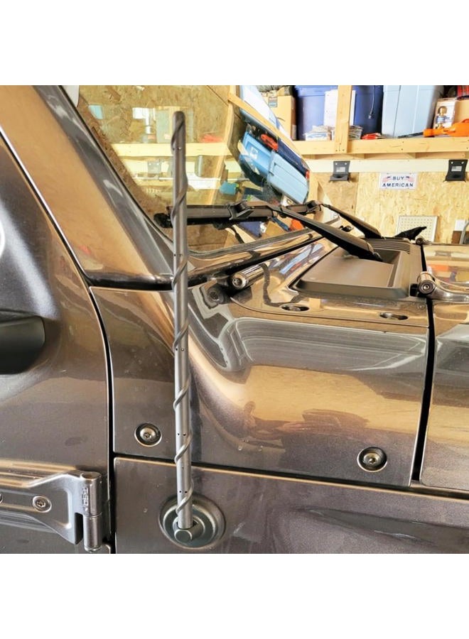 KSaAuto Spiral Antenna Compatible with Jeep Wrangler JL JK JKU JLU Rubicon Unlimited Sahara Gladiator (2007-2021) | 16" Flexible Stub Antenna Replacement | Upgrade Designed for Premium Radio Reception - Image 2