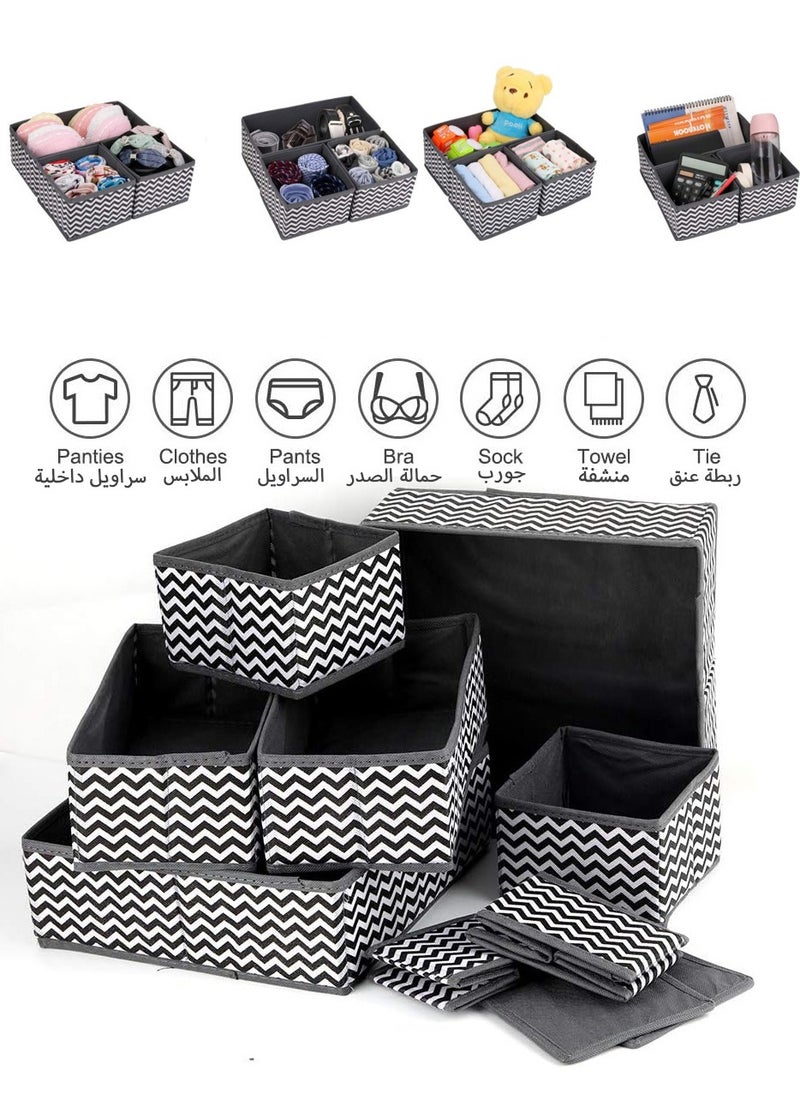 Generic 8-Piece Cloth Drawer Storage Underwear Organizer Dividers Set Socks Organizer Boxes Foldable Cabinet Closet Organizers and Storage Boxes for Storing Clothes, Bras, Underwear, Ties  - Image 4
