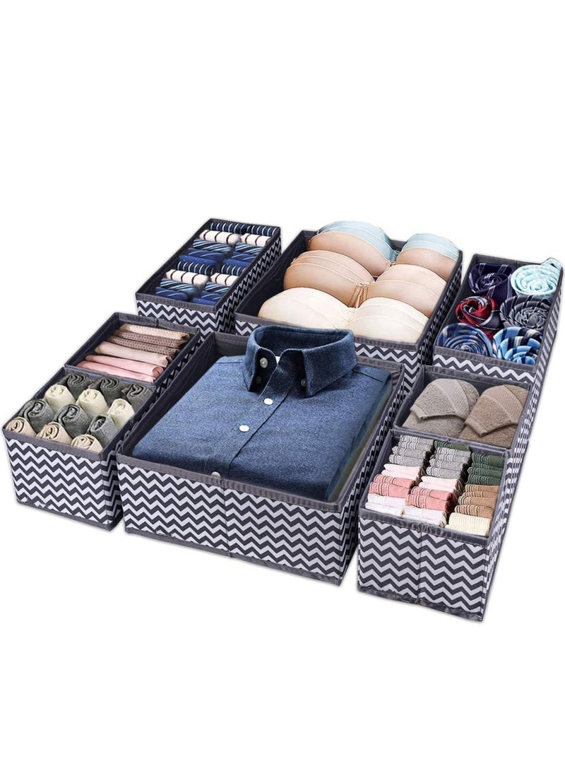 8 Pack Underwear Organizers Foldable Closet Organizers Drawer Organizers Wardrobe Organiser Dividers Clothing Storage Organizers Box for Bras, Lingerie, Panties, Socks, Briefs, Ties - Image 1