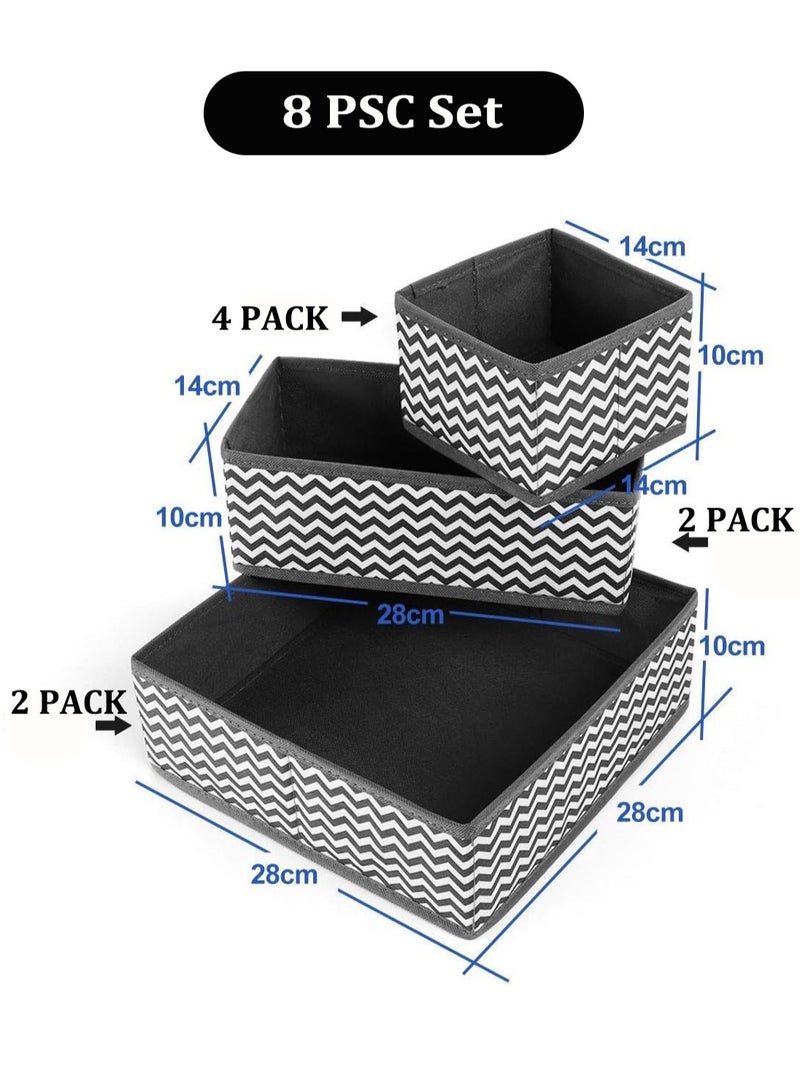 8 Pack Underwear Organizers Foldable Closet Organizers Drawer Organizers Wardrobe Organiser Dividers Clothing Storage Organizers Box for Bras, Lingerie, Panties, Socks, Briefs, Ties - Image 2