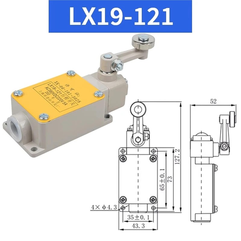 قطعة واحدة مفتاح سفر LX19-001 مفتاح حد قشرة ألمنيوم LX19-111 مفتاح حد إعادة ضبط LX19-121 LX19-13 (LX19-121، نقطة فضية واحدة) - Image 4