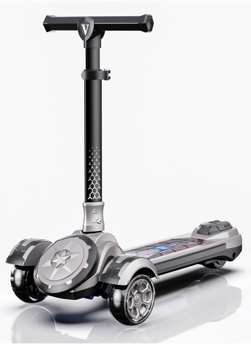 V KIDS - High quality Kid's scooter 3 wheels Big pedal Foldable scooter, height-adjustable PU with LED light wheels, best for gifts for children from 3 to 14 - Image 1