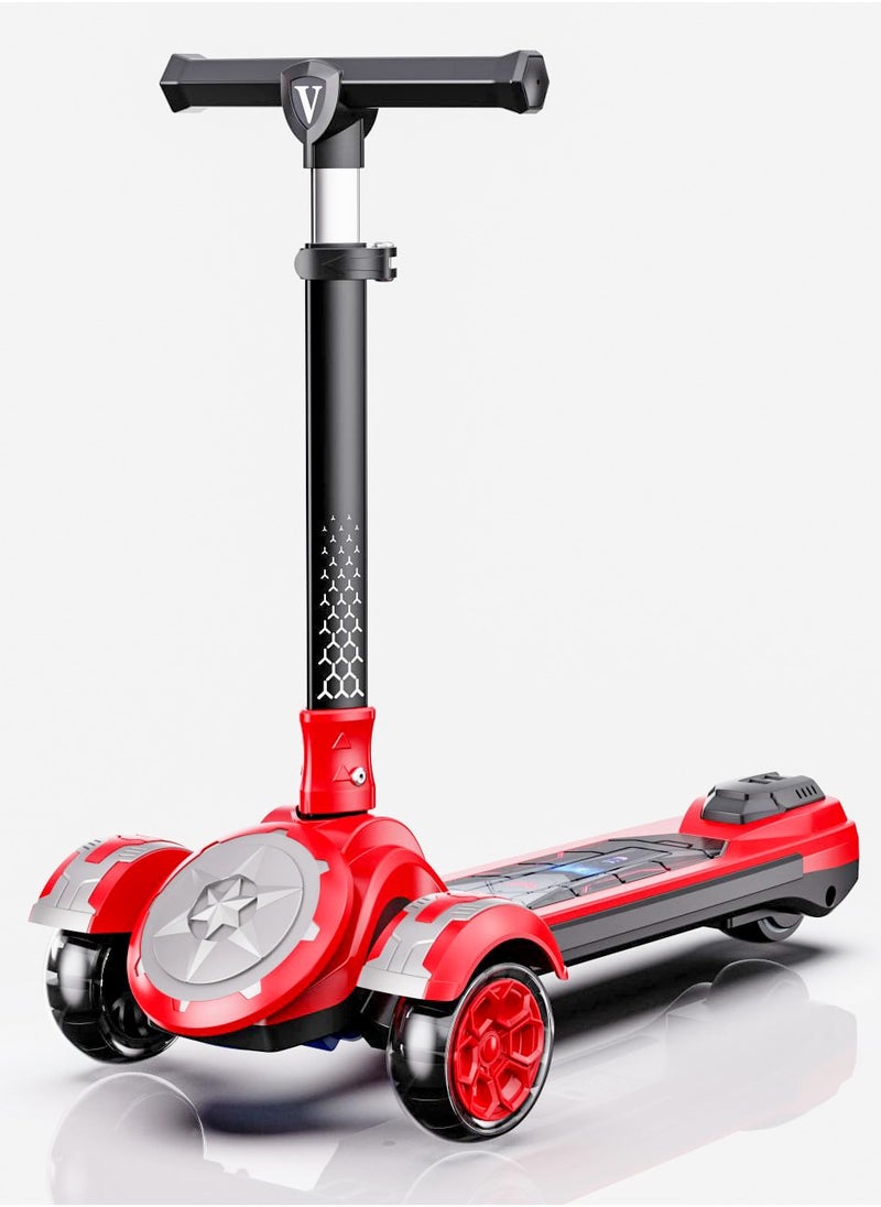 V KIDS - High quality Kid's scooter 3 wheels Big pedal Foldable scooter, height-adjustable PU with LED light wheels, best for gifts for children from 3 to 14 - Image 1