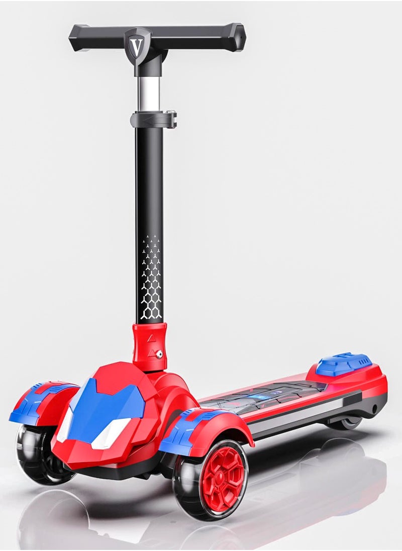 V KIDS - High quality Kid's scooter 3 wheels Big pedal Foldable scooter, height-adjustable PU with LED light wheels, best for gifts for children from 3 to 14 - Image 1
