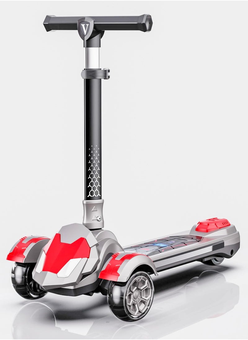 V KIDS - High quality Kid's scooter 3 wheels Big pedal Foldable scooter, height-adjustable PU with LED light wheels, best for gifts for children from 3 to 14 - Image 1