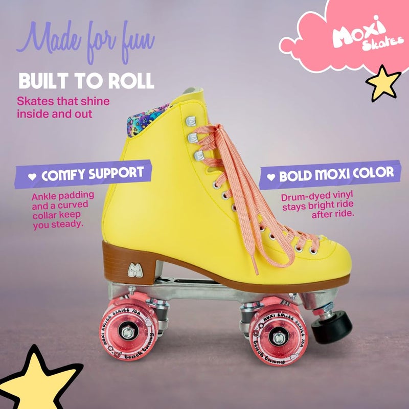 Moxi Beach Bunny Roller Skates for Women - Colorful, Precision-Fit Skate with High-Rebound Wheels, Moisture-Wicking Lining & Padding, Roller Skates, Strawberry Lemonade - 10 - Image 4