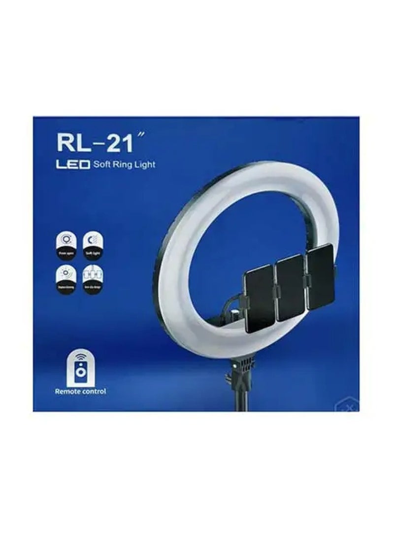 RL - 21 inch Professional Big LED Selfie Ring Light With 3 Mount Phone Holders For Reels Photo Shoot Live Stream Makeup Videos - Image 1