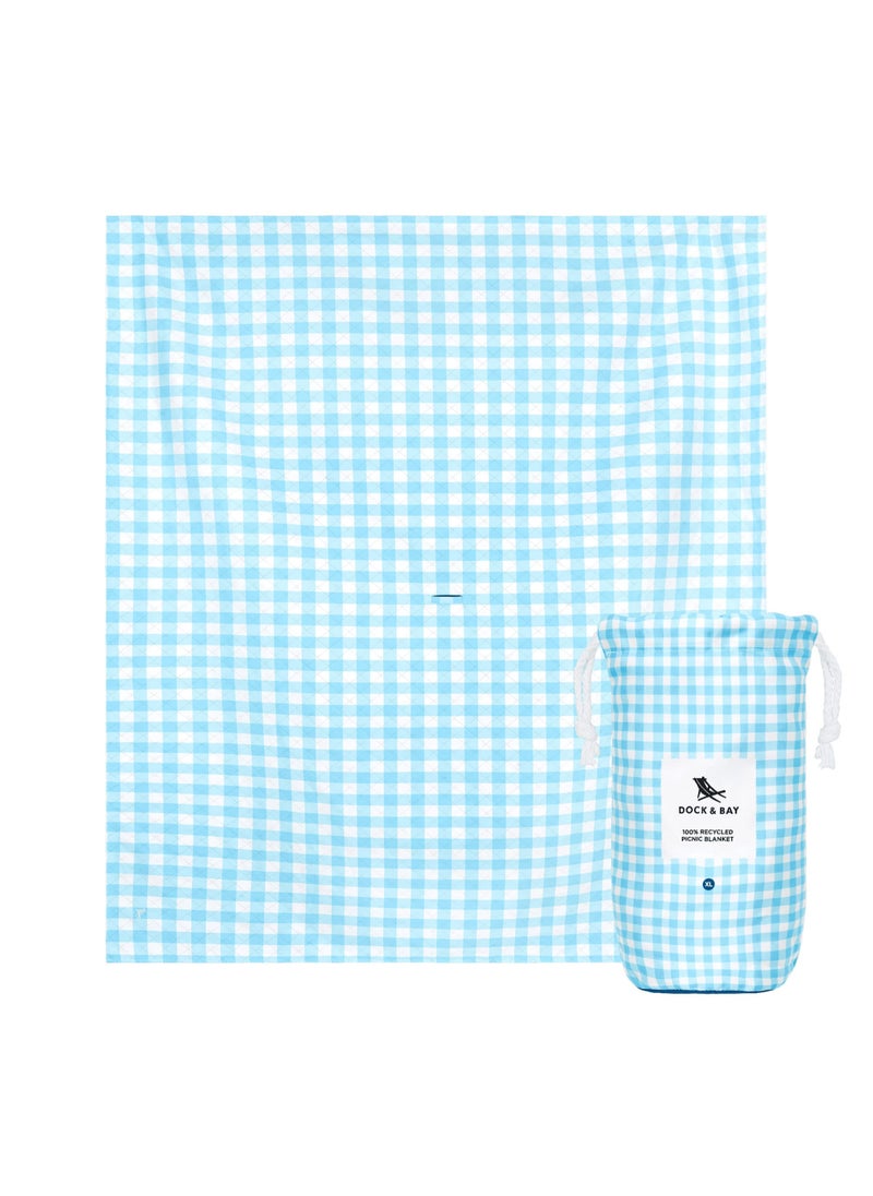 Dock & Bay Dock & Bay Picnic Blanket - Quick Dry & Water Resistant & Lightweight, Machine Washable, 100% Recycled Materials - Extra Large - 240 x 170 cm - BLUEBERRY PIE  - Image 1