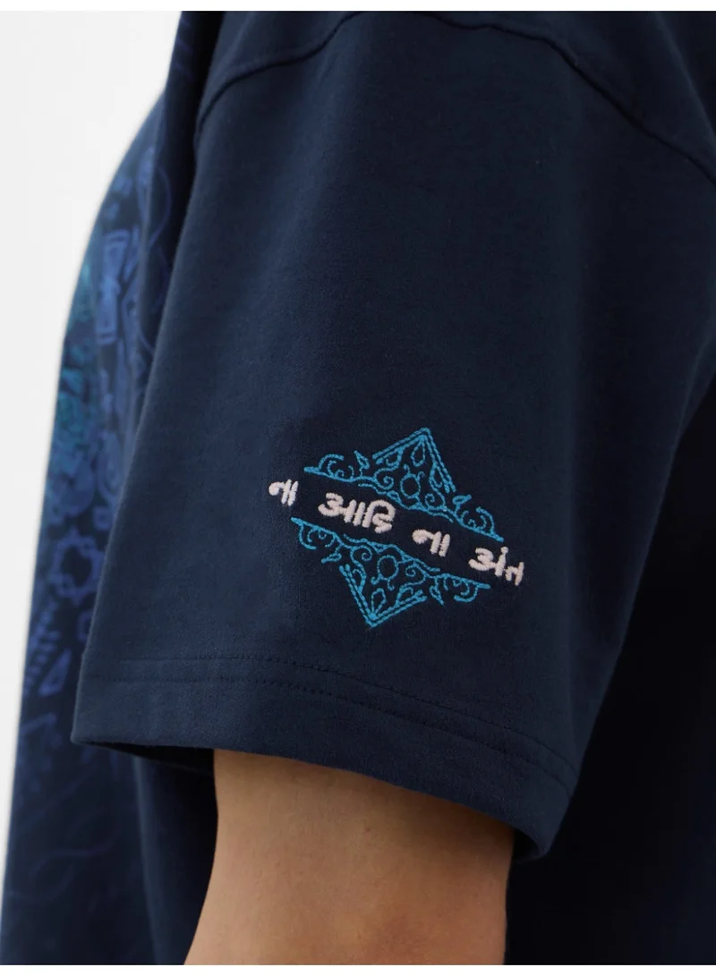 The Souled Store  The Souled Store Men TSS Originals: Trident Oversized Blue T-shirt  | Best Price UAE