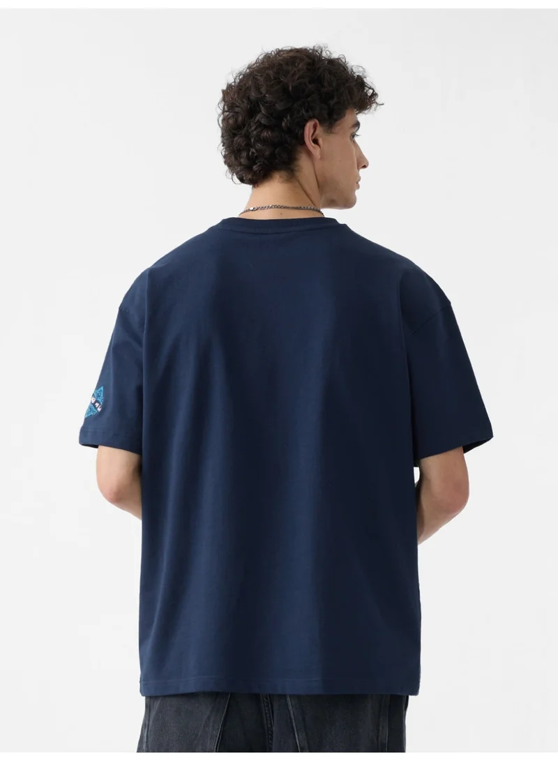 The Souled Store  The Souled Store Men TSS Originals: Trident Oversized Blue T-shirt  | Best Price UAE