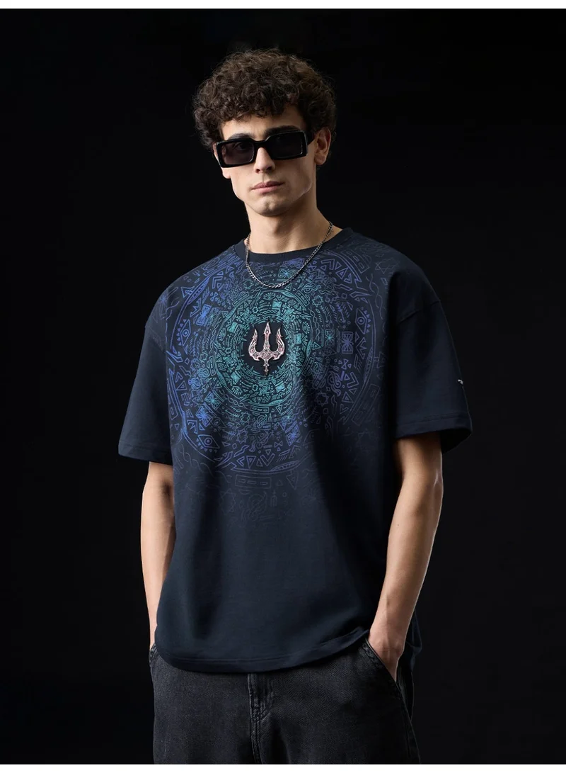 The Souled Store The Souled Store Men TSS Originals: Trident Oversized Blue T-shirt