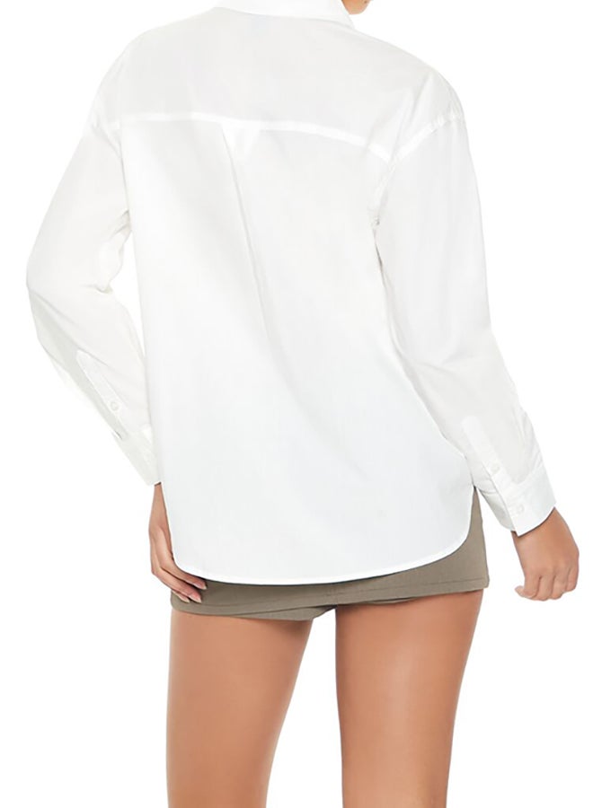 FOREVER 21 Poplin Dolphin-Hem Shirt - Image 3