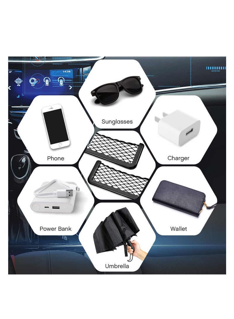 SYOSI Car Storage Net Bag, 2 Pieces Large Car Mesh Net Bag Holder Car Net Pocket Organizer Car Seat Mesh Pocket Framed Mesh Net Pocket with Screws for Fit in Auto RV  - Image 2