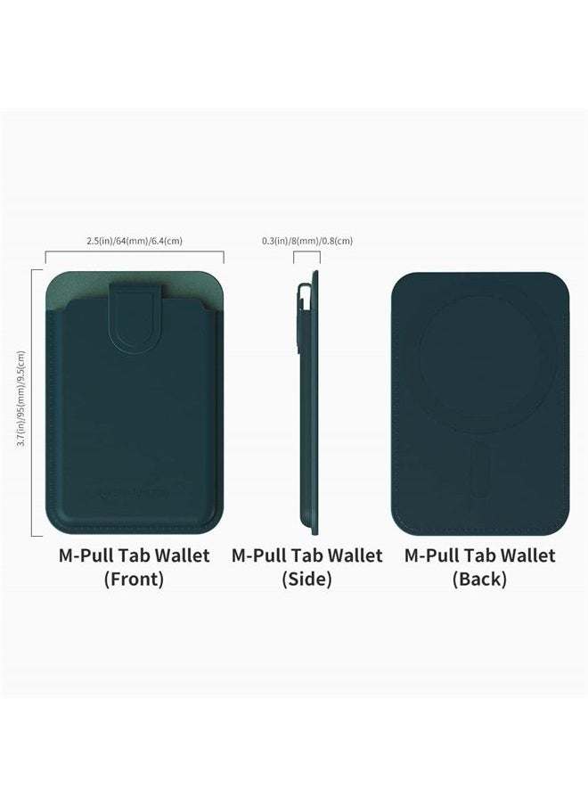Sinjimoru Vegan Leather iPhone 14 Wallet for MagSafe Wallet, iPhone 14 Plus Magnetic Accordion Wallet Card Holder for Back of Cell Phone Case for iPhone 12/13/14 Series. M-Pull Tab Wallet Marine Blue  - Image 5