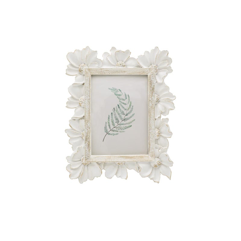 YULINK 2.5x3.5 Small Vintage Picture Frame, Tiny Antique White Ornate Photo Frame, for Tabletop and Wall Display, Decorative Floral Design Retro Home Decor, Old Fashioned Photo Gallery Art - Image 1