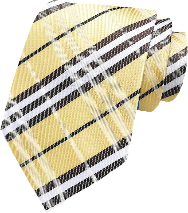 MENDENG Store Men's Classic Necktie Jacquard Woven Ties for Men Formal Business Ties Wedding Party Groomsmen Black Tie - Image 1
