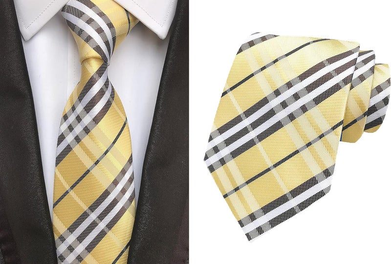 MENDENG Store Men's Classic Necktie Jacquard Woven Ties for Men Formal Business Ties Wedding Party Groomsmen Black Tie - Image 3