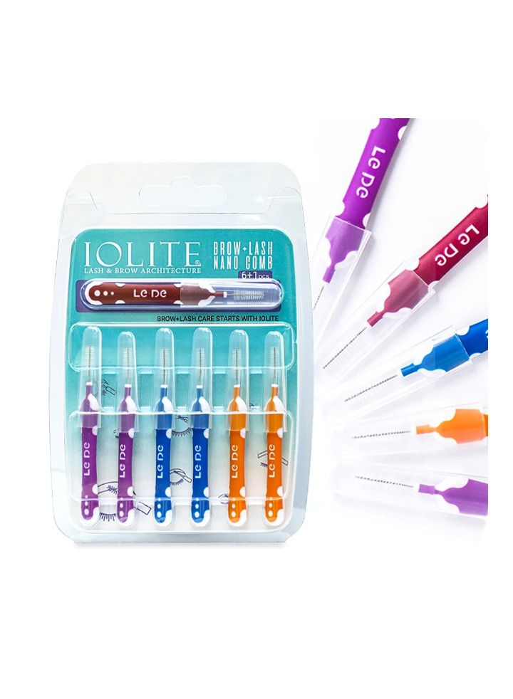 IOLITE Lash & Brow Nano Comb – IOLITE Lash & Brow Nano Comb Brush Set 7pcs | Professional Lash Lift & Brow Lamination Nano Brushes, Eyelash Lifting Comb, Precision Lash Separator, Brow Styling Tool for Salon & Beauty Professionals - Image 1