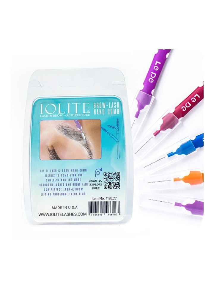 IOLITE Lash & Brow Nano Comb – IOLITE Lash & Brow Nano Comb Brush Set 7pcs | Professional Lash Lift & Brow Lamination Nano Brushes, Eyelash Lifting Comb, Precision Lash Separator, Brow Styling Tool for Salon & Beauty Professionals - Image 2