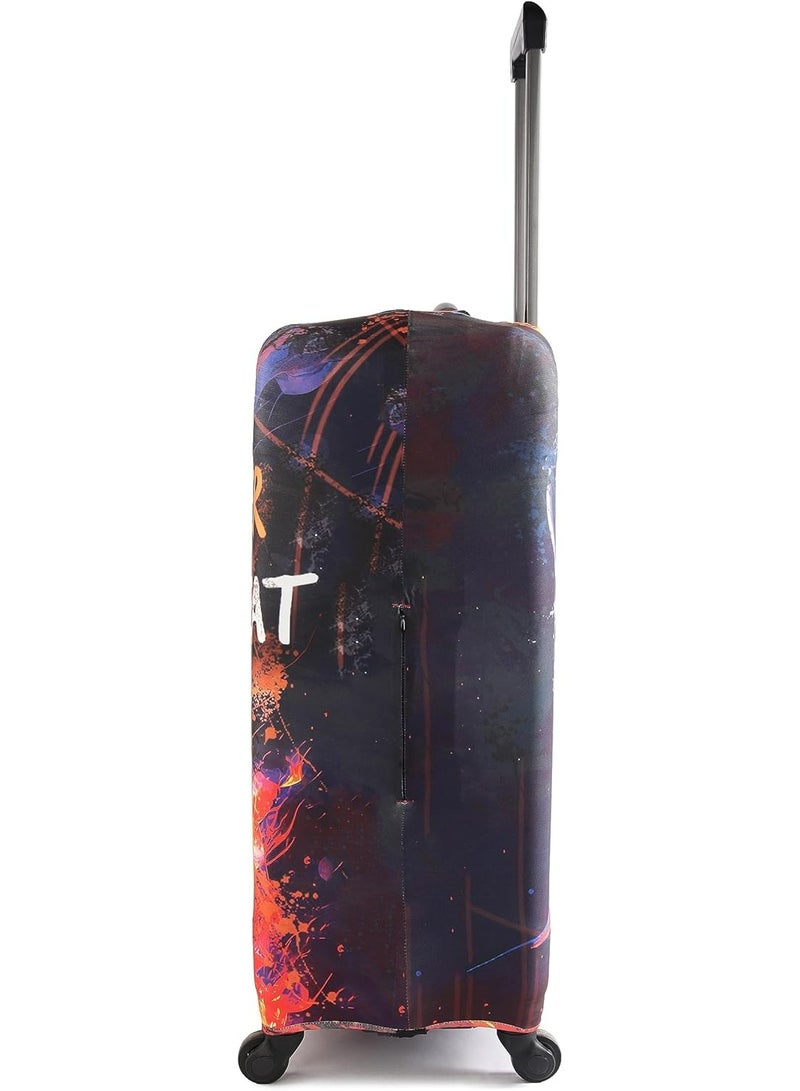 natOnat Travel Luggage Cover Protector - Suitcase Cover with Coloured Pattern- Stretchy, Washable Spandex & Polyester - Protects Against Dirt & Scratches - Explore Design - Fits 72 -81 CM Height ( X-Large ) - Image 4