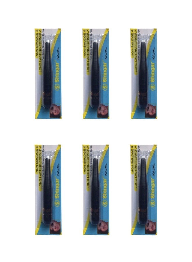 Shingar Kajal Stick | 2g Each | Bold Black Finish | Smudge-Resistant Formula | Pack of 6 - Image 4