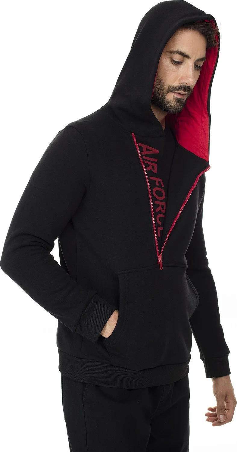 Buratti Kangaroo Pocket Zippered Hooded Collar Slim Men's Sweat 575707