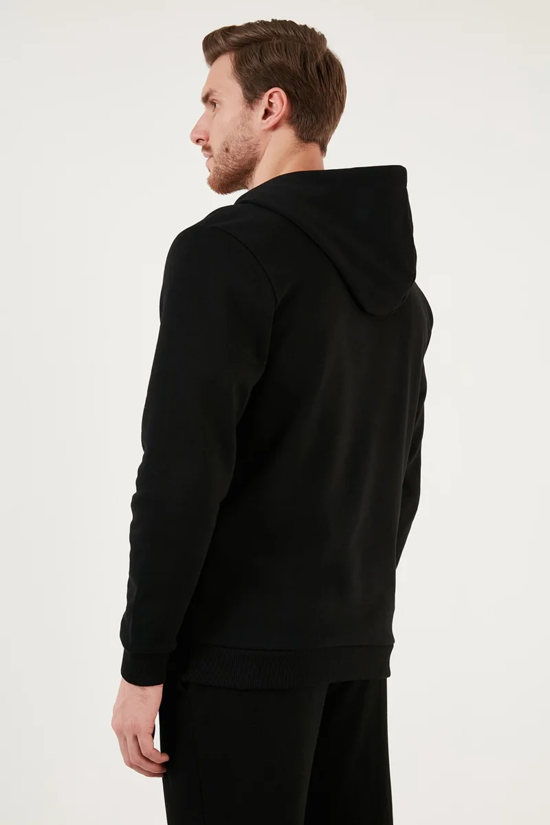Buratti Kangaroo Pocket Zippered Hooded Collar Slim Men's Sweat 575707