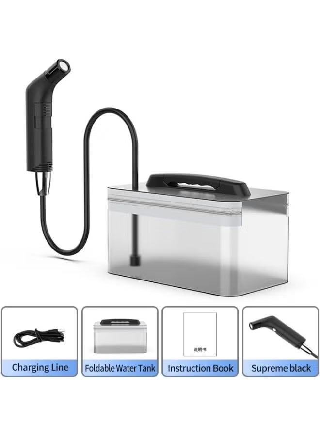 MOSH Portable Bidet – Rechargeable Travel Shattaf with 2.3L Water Tank, 2-Speed Flow Control, 1.2M Hose & Carrying Bag – Ideal for Camping, Travel, and Personal Hygiene (Black) - Image 3