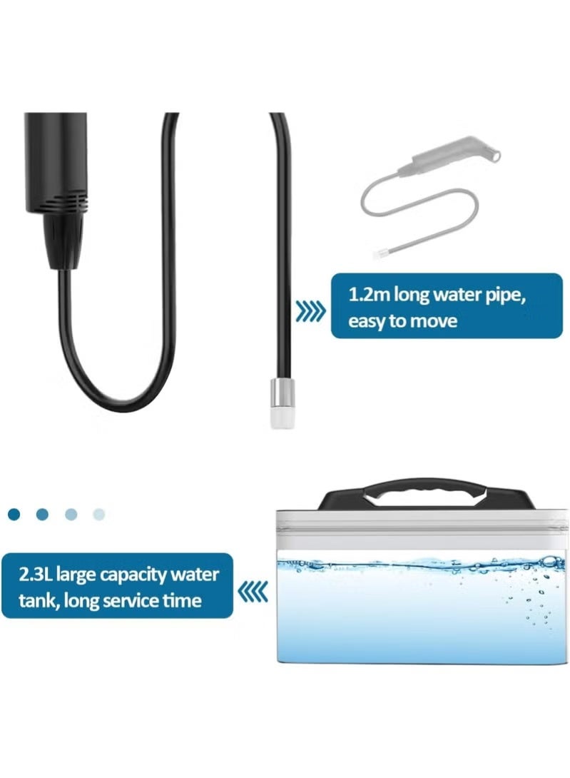 MOSH Portable Bidet – Rechargeable Travel Shattaf with 2.3L Water Tank, 2-Speed Flow Control, 1.2M Hose & Carrying Bag – Ideal for Camping, Travel, and Personal Hygiene (Black) - Image 4