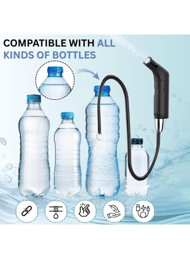 MOSH Portable Bidet – Rechargeable Travel Shattaf with 2.3L Water Tank, 2-Speed Flow Control, 1.2M Hose & Carrying Bag – Ideal for Camping, Travel, and Personal Hygiene (Black) - Image 2