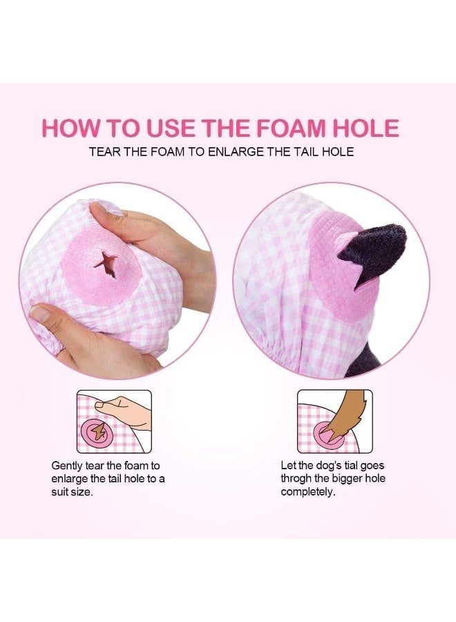 Mumoo Bear Dog Diapers Female - Disposable Dog Diapers, Cat Diapers for Female Cats, Puppy Diapers with Adjustable Foam Tail Hole 10pcs (XS, Pink) - Image 3
