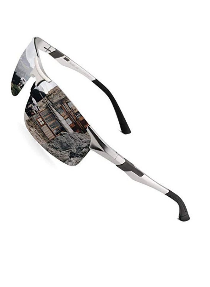 بوكيلار نظارات شمسية رجالية PUKCLAR مقاومة للانعكاس لقيادة الرياضة نظارات شمسية إطار معدني من الألومنيوم والمغنيسيوم نظارات الغوص للدراجة والصيد والجولف - Image 1