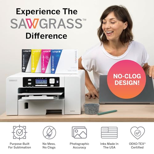 Sawgrass SG500 Sublimation Printer Bundle with Anti-Clog Technology | Only Printer Designed Exclusively for Sublimation | Includes 31mL SubliJet UHD Inks & TruePix Paper | Wi-Fi - Image 4
