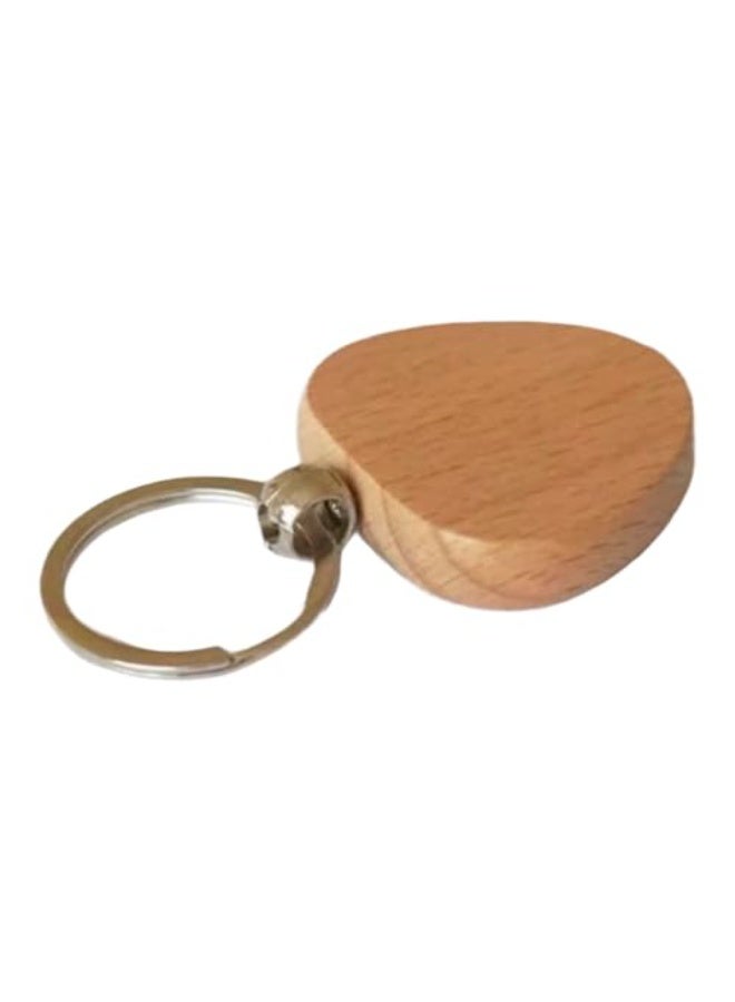 Heartshaped Love Wooden Keychain | Natural Beech Wood Heart Shape Key Ring for Men & Women | Cute, Simple & Elegant Key Holder for Car, Bag & Home - Image 1