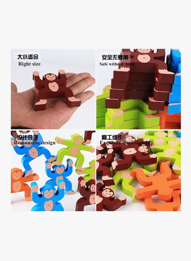 12-Piece Wooden Monkeys Balance Game Set - Image 3