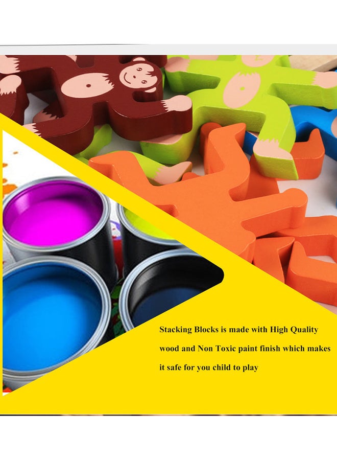 12-Piece Wooden Monkeys Balance Game Set - Image 5