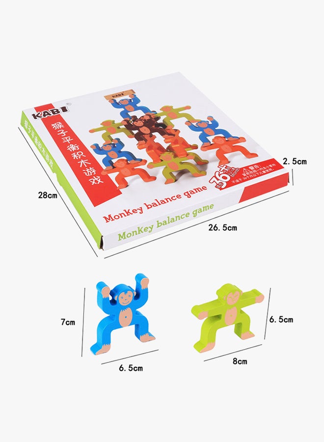 12-Piece Wooden Monkeys Balance Game Set - Image 2