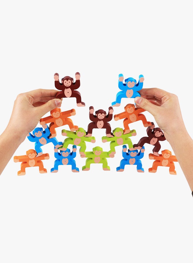 12-Piece Wooden Monkeys Balance Game Set - Image 4