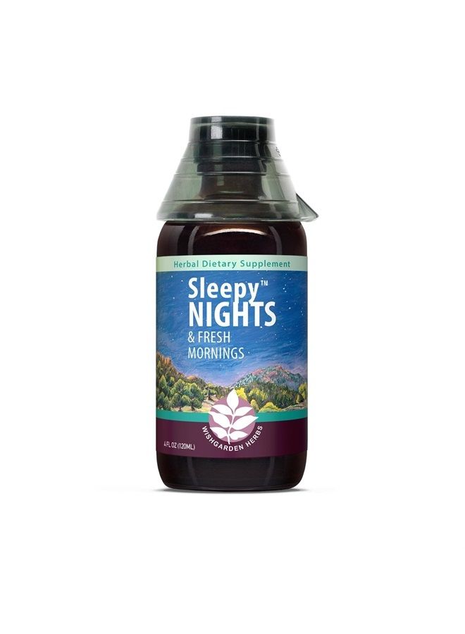 Wishgarden Herbs Sleepy Nights & Fresh Mornings - All-Natural Herbal Sleep Aid Tincture, Organic Sleep Supplement with Passionflower, Hops and Scullcap, Supports Deep Sleep & Healthy Sleep Cycles, 4oz  - Image 1