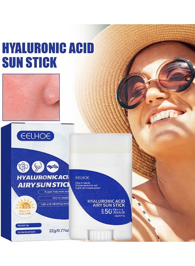 EELHOE Hyaluronic Acid Airy Sun Stick, SPF50+ PA++++ Sunscreen Stick Natural Moisturizing Suncream Sun Gel 22G - Image 2