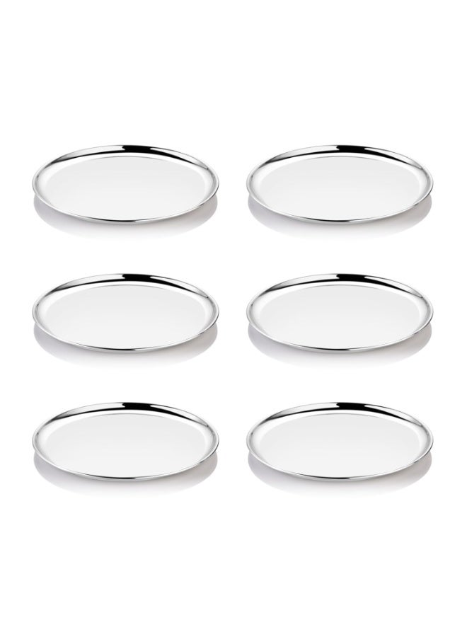 EMBASSY China Plate Spl/Dinner Plate, Size 12, 28.6 cms (Pack of 6, Stainless Steel) - Image 1