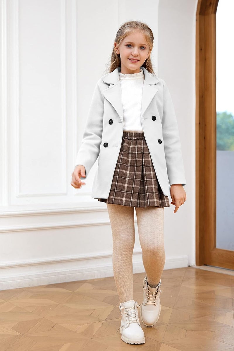 Runcati Baby Kids Boys Girls Classic Wool Blend Coat Winter Double Breasted Trench Coat Outwear Pea Coat Jacket with Belt - Image 4