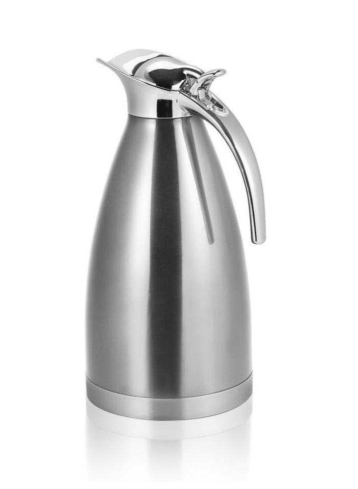 HASANAT ESSENTIALS Essentials Stainless Steel Coffee Pot,Double Wall Vacuum Insulated Thermo Jug 1.5L/2L Hot Water Bottle,Durable and Rust Resistant for Storing Coffee,Tea,etc(2L -Silver) - Image 3