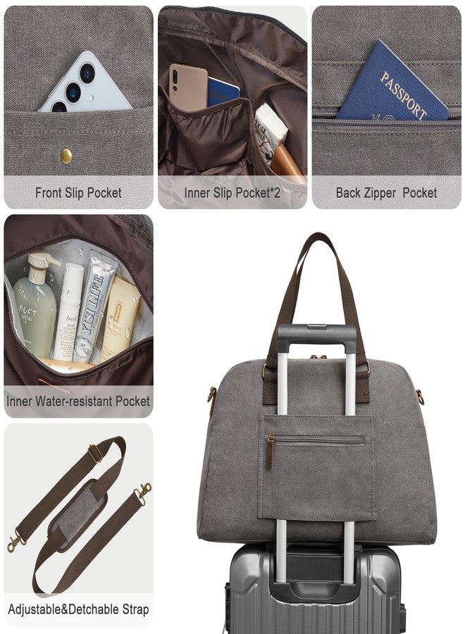 S-ZONE Garment Bags for Travel Canvas Duffle Suit Bags Men Women 2 in 1 Large Carry On Weekend Hanging Clothes Suitcase - Image 4