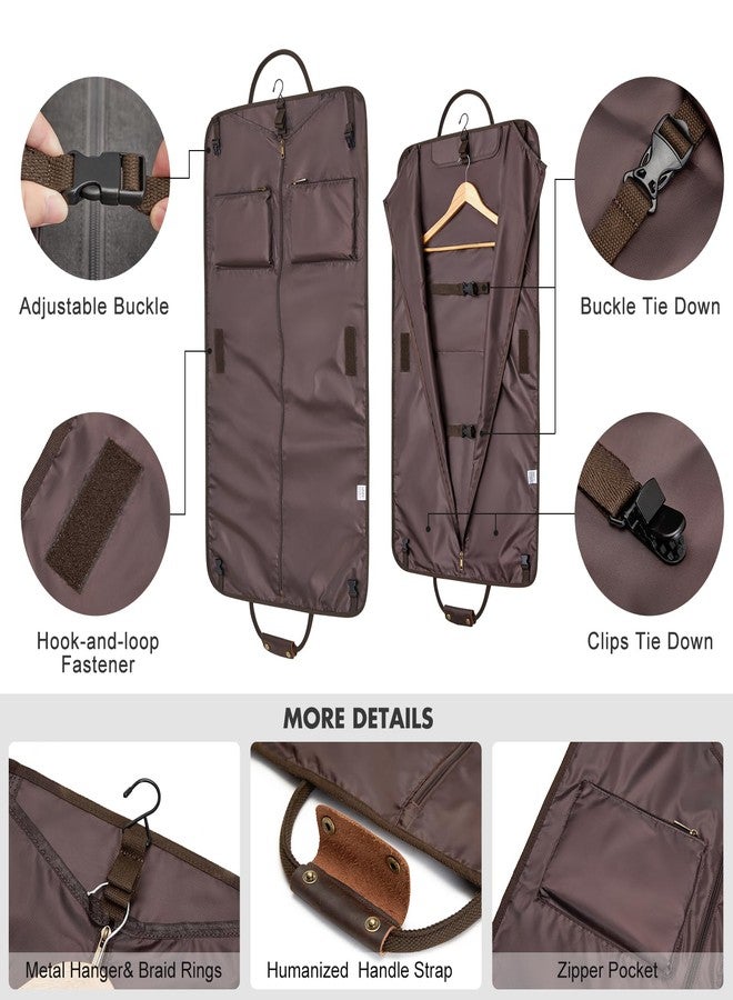 S-ZONE Garment Bags for Travel Canvas Duffle Suit Bags Men Women 2 in 1 Large Carry On Weekend Hanging Clothes Suitcase - Image 3