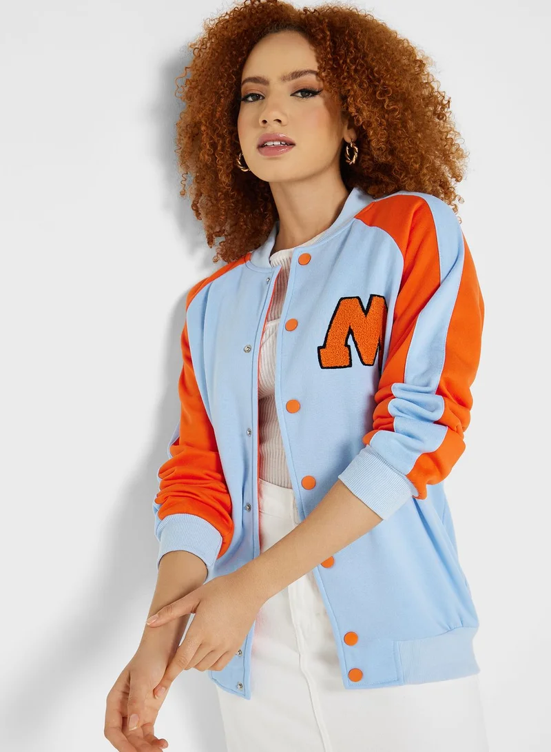 Ginger Colorblock Varsity Bomber Jacket
