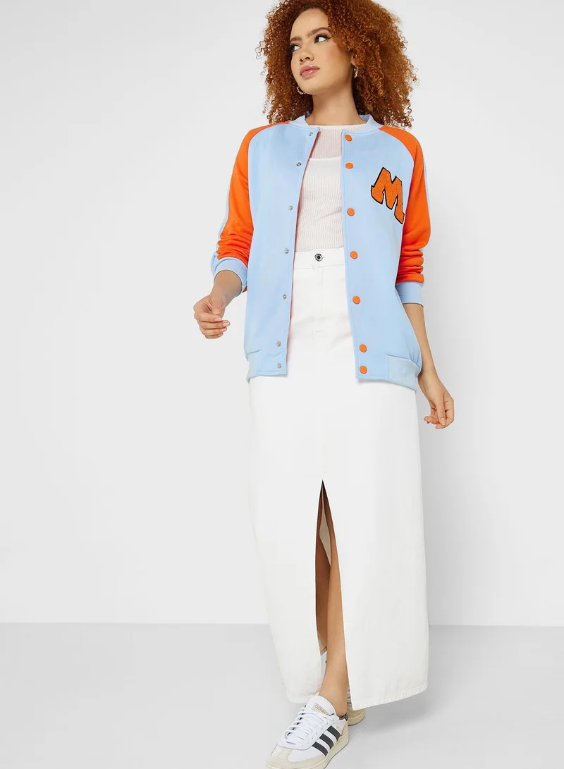 Ginger Colorblock Varsity Bomber Jacket